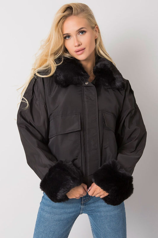 Black Women's Jacket with Insulation