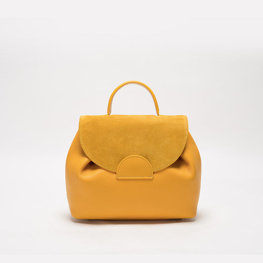 The Head Layer Cowhide Shoulder Bag Soft Leather Bucket Bag