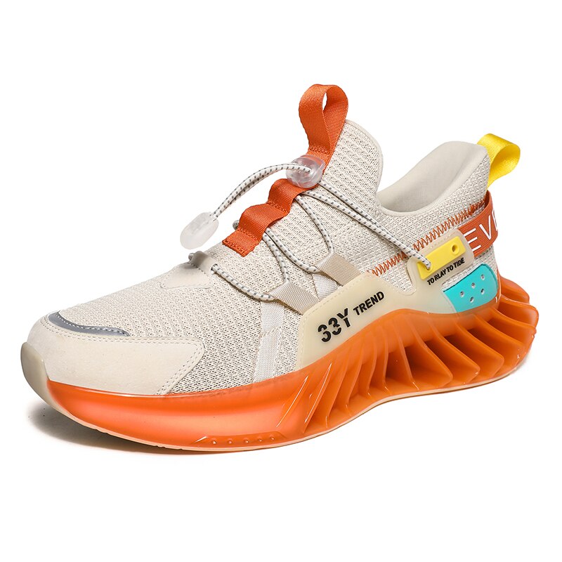 Looking for a stylish, durable, comfortable, and breathable sneaker?  Look no further than our Blade 'One' Running shoe!  Made with a mesh upper and a padded collar, these sneakers are perfect for everyday wear, whether you're running errands or working out.