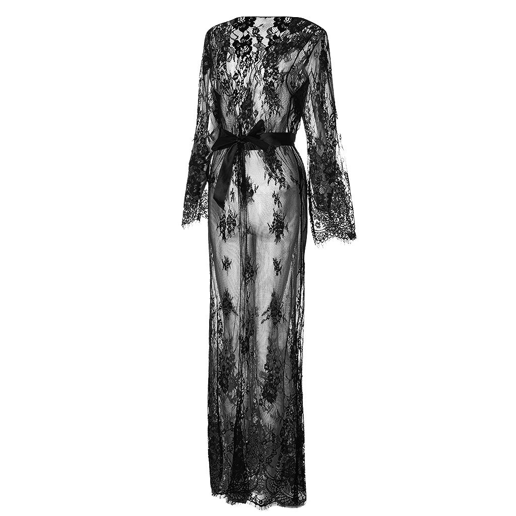 Get Cozy and Sexy with our Lace Robe Dress Sleepwear