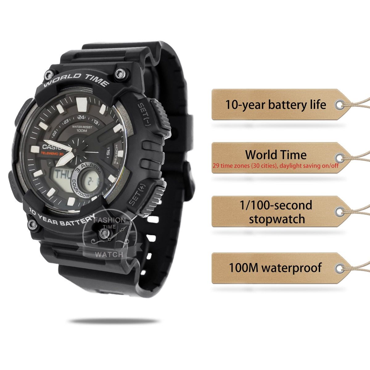roterende hvis du kan Politisk Casio AEQ-110 Series Men's Sports Watch: 100M Waterproof Timepiece wit –  youmefashion