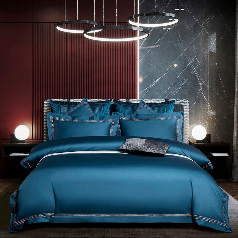 Sleep in Luxury with Three Lines Pure Color Egyptian Cotton Bedding Sets