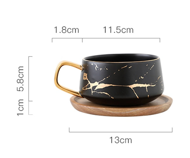 Nordic Marble Coffee Mugs, Matte Luxury Office Tea Cups Ceramic