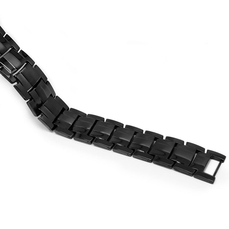 Escalus Men's Black Pure Titanium Magnetic Bracelet - Stylish and Health-Consciou