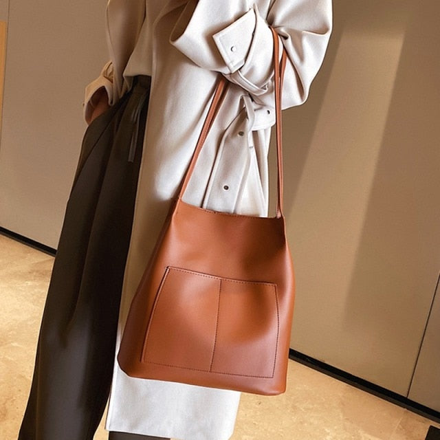 Faux Leather Stylish Shoulder Bag