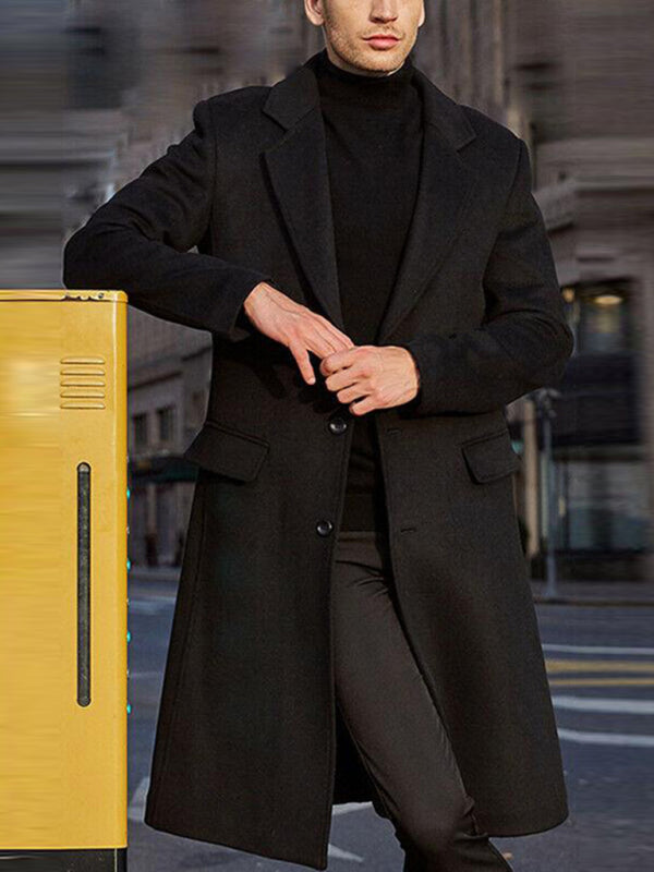 Mens long wool outlet trench coat